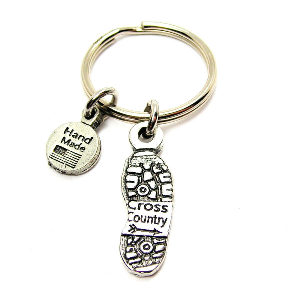 Cross Country Shoe Print Key Chain