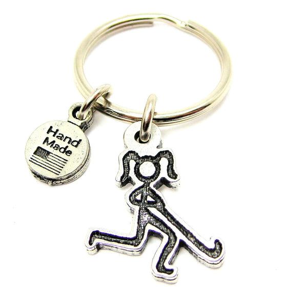 Field Hockey Stick Girl Key Chain