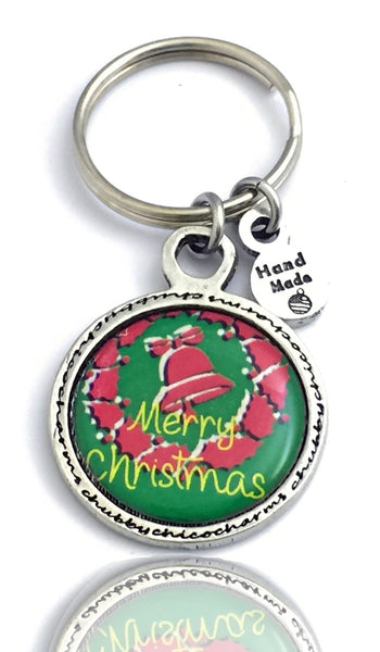 Merry Christmas Framed Resin Key Chain