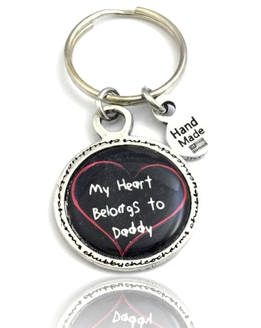 My Heart Belongs To Daddy Framed Resin Key Chain