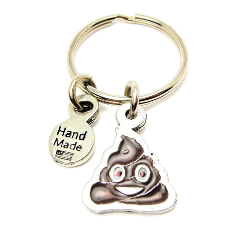 Poop Emoji Hand Painted Key Chain