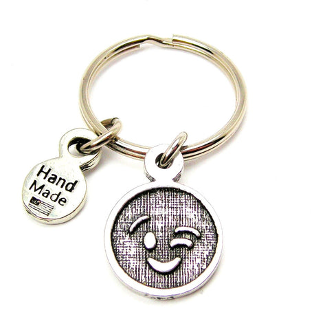 Wink Face Emoji Key Chain