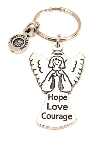 Hope Love Courage Angel Key Chain