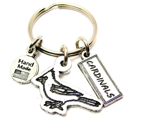 Cardinal With Cardinals Tab Key Chain