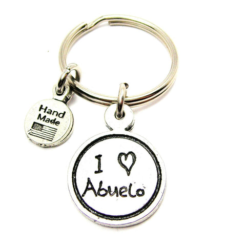 I Love Abuelo Child Handwriting Key Chain