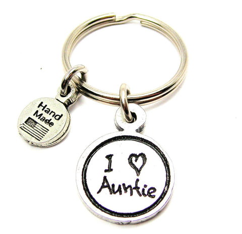 I Love Auntie Child Handwriting Key Chain