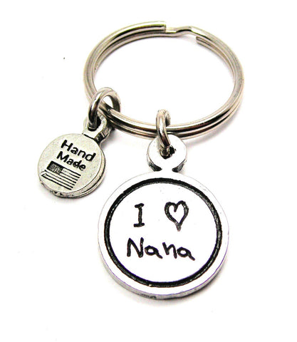 I Love Nana Child Handwriting Key Chain