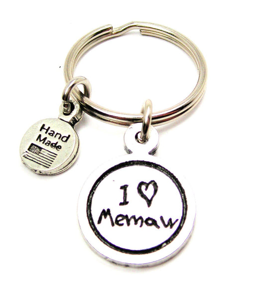 I Love Memaw Child Handwriting Key Chain