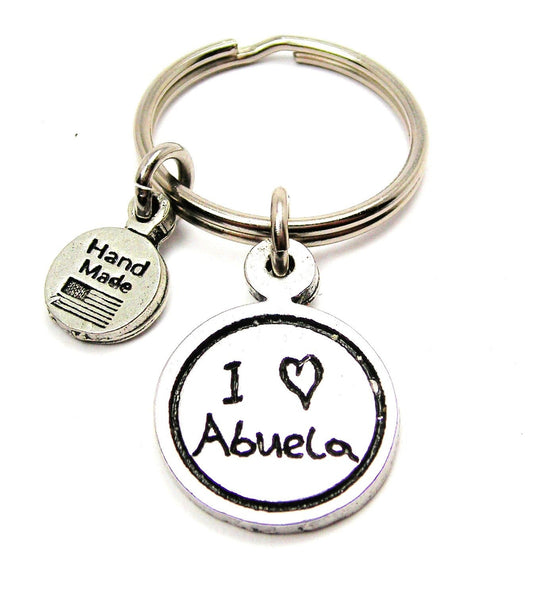 I Love Abuela Child Handwriting Key Chain