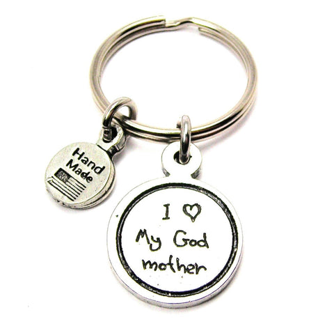 I Love My Godmother Child Handwriting Key Chain