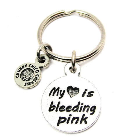 My Heart Is Bleeding Pink Key Chain