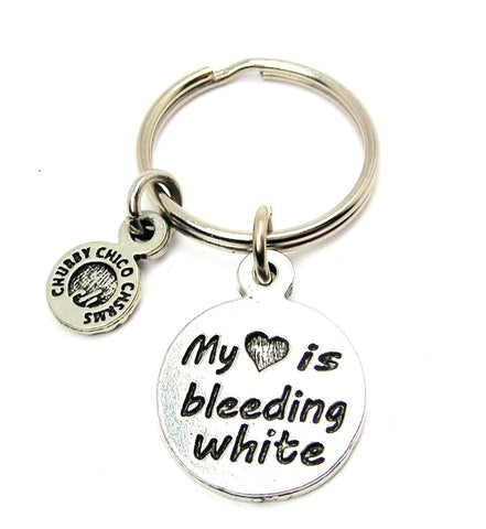 My Heart Is Bleeding White Key Chain