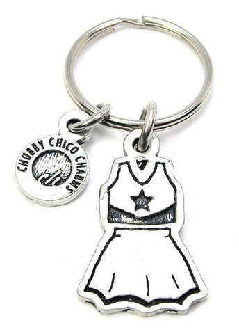 Cheerleader Uniform Key Chain School Sports Football