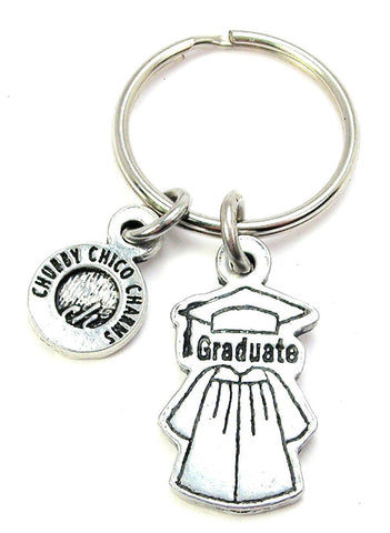 Graduate Cap And Gown Key Chain