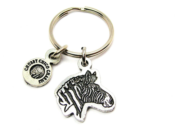 Zebra Head Key Chain