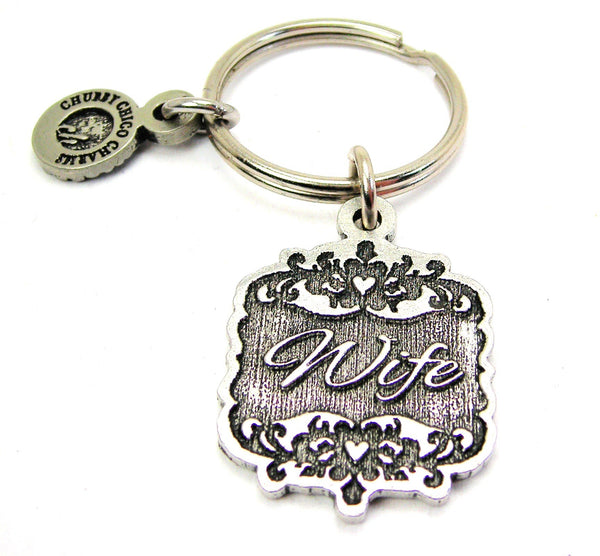 Wife Victorian Scroll Key Chain