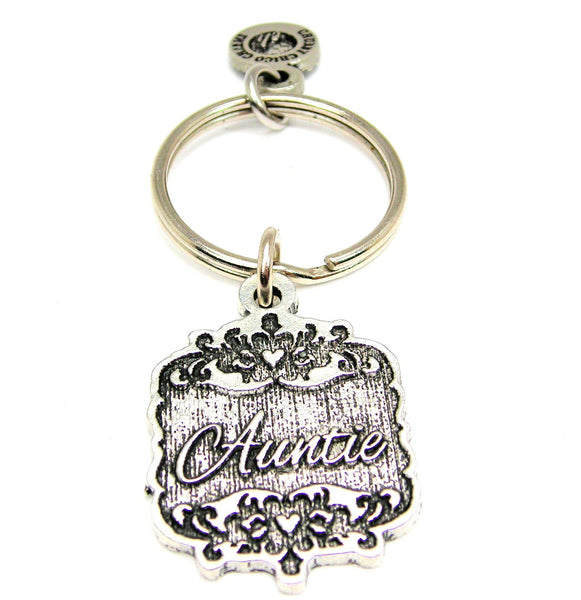 Auntie Victorian Scroll Key Chain