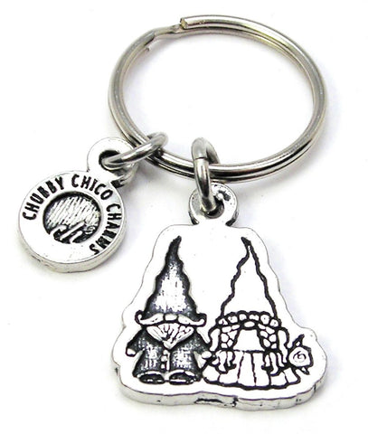 Yard Gnomes In Love Key Chain