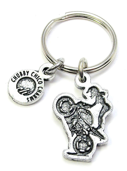 Girl On Dirtbike Key Chain