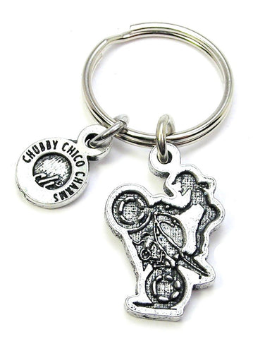 Girl On Dirtbike Key Chain