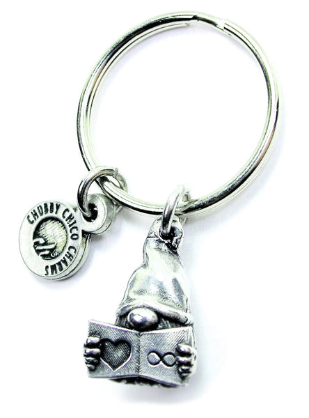 Book Lover Gnome Key Chain