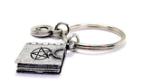 Satanic Book With Upside Cross Key Chain