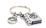 Satanic Book With Upside Cross Key Chain