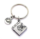 Satanic Book With Upside Cross Key Chain