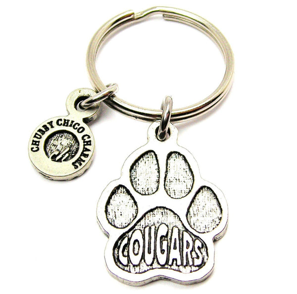 Cougars Paw Print Key Chain