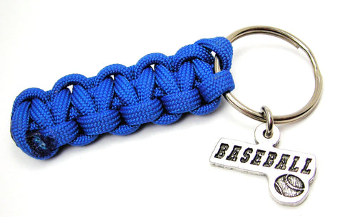 Baseball Tab With Baseball 550 Military Spec Paracord Key Chain