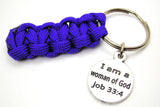 I Am A Woman Of God Job 33:4 550 Military Spec Paracord Key Chain