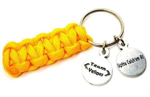 Pokemon Team Yellow - Instinct Gotta Catch Em All 550 Military Spec Paracord Key Chain