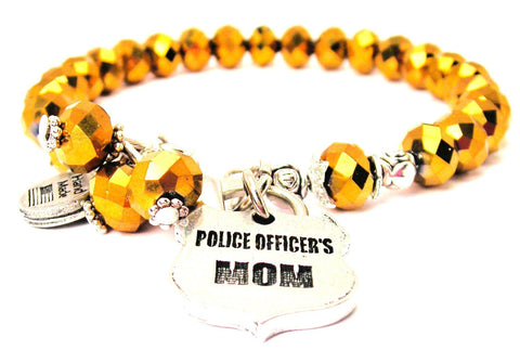 Police Officers Mom Splash Of Color Crystal Bracelet