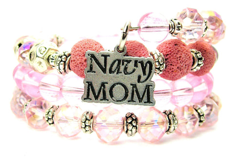 Navy Mom Multi Wrap Bracelet