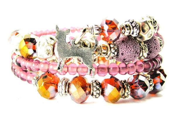 Chihuahua Silhouette Multi Wrap Bracelet