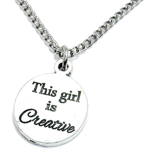 This Girl Is Creative Single Charm Necklace