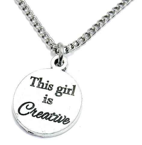 This Girl Is Creative Single Charm Necklace