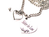 Sister-In-Law Heart And Crystal Necklace