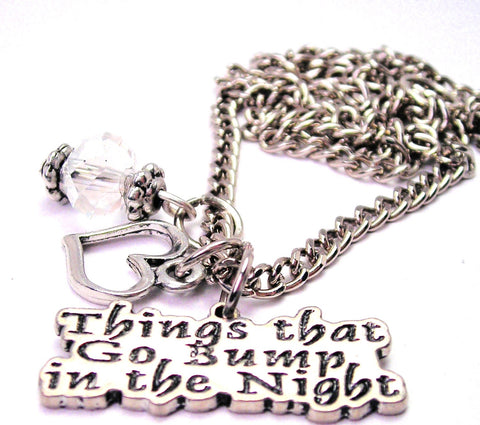 Things That Go Bump In The Night Heart And Crystal Necklace