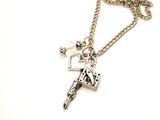 Tattoo Gun Necklace with Small Heart