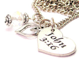 John 3:16 Necklace with Small Heart