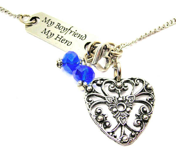 My Boyfriend My Hero And Spanish Heart Style 2 Lariat Necklace