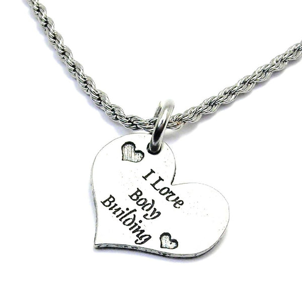 I Love Body Building Single Charm Necklace