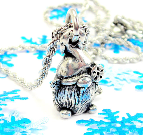 Winter Gnome Single Charm Necklace