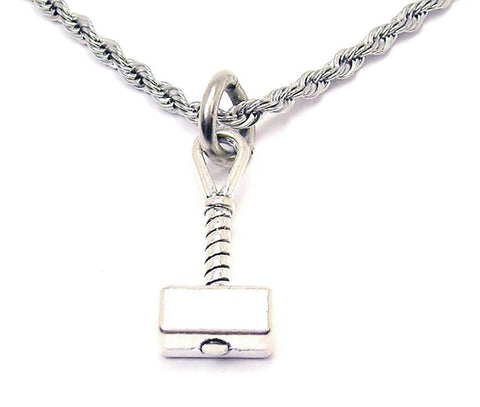 Thunder God Hammer Single Charm Necklace