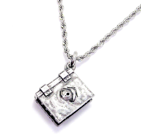 Necronomicon With Teeth Single Charm Necklace