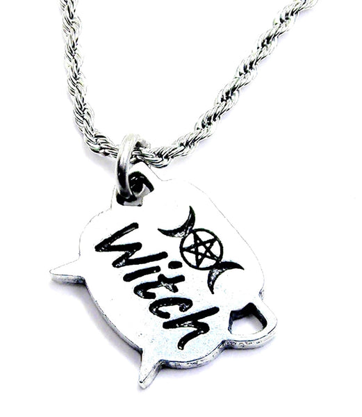 Triple Moon Pentacle Cauldron Witch Single Charm Necklace