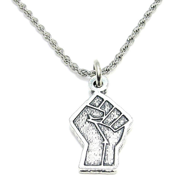 Black Lives Matter Fist Single Charm Necklace