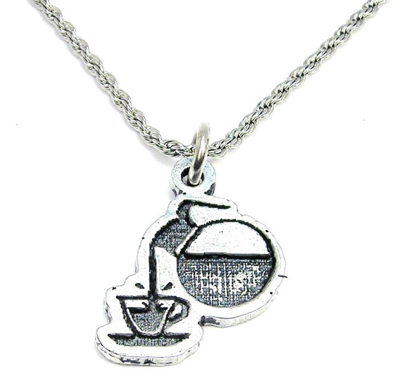 Adorable Coffee Pot Single Charm Necklace