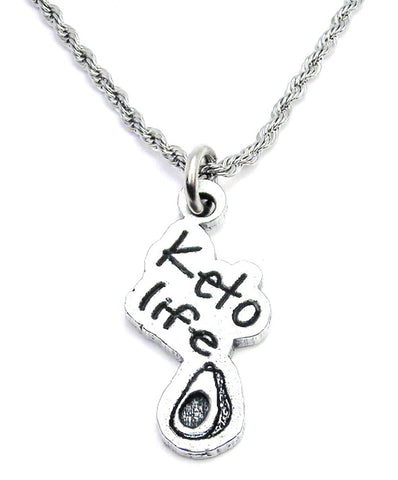 Keto Life With Avocado Single Charm Necklace